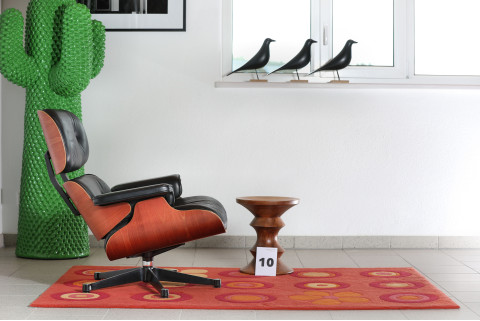 Charles & Ray Eames Lounge Chair von Vitra – ca. 2000, Kirschholz & Schwarzes Leder