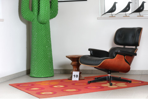Charles & Ray Eames Lounge Chair von Vitra – ca. 2000, Kirschholz & Schwarzes Leder 2