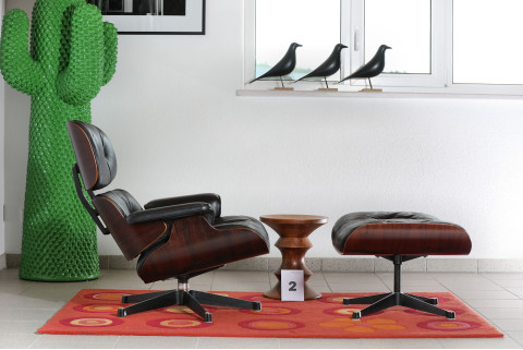 Charles & Ray Eames Lounge Chair mit Ottoman von Herman Miller – Originalklassiker Palisander & Schwarz, ca. 1970 2