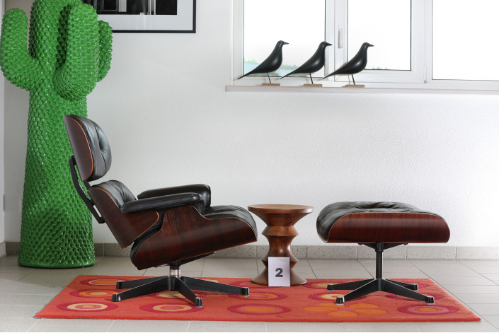 Charles & Ray Eames Lounge Chair mit Ottoman von Herman Miller – Originalklassiker Palisander & Schwarz, ca. 1970