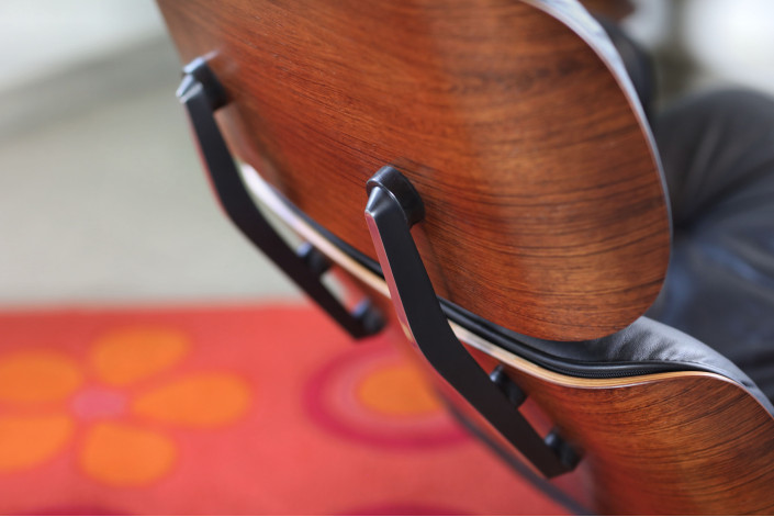 Charles & Ray Eames Lounge Chair mit Ottoman – Hermann Miller by Vitra, Palisander & Schwarzes Leder mit Patina, ca. 1970–1980